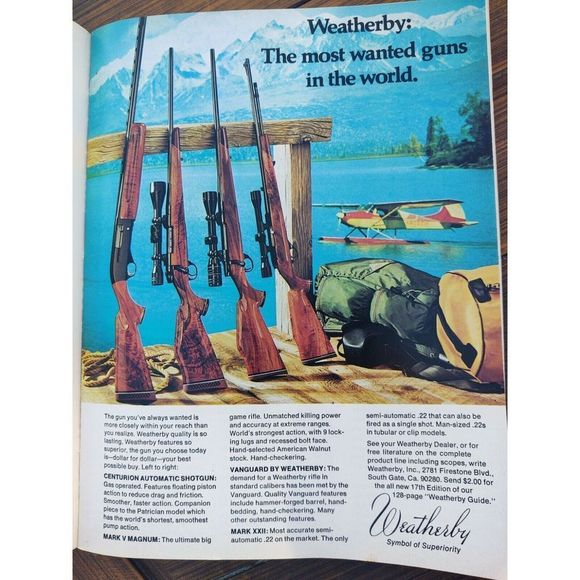 1974 Weatherby Hunting Rifle Shotgun Photo Centurion Vanguard Plane Print Ad - Picture 2 of 2